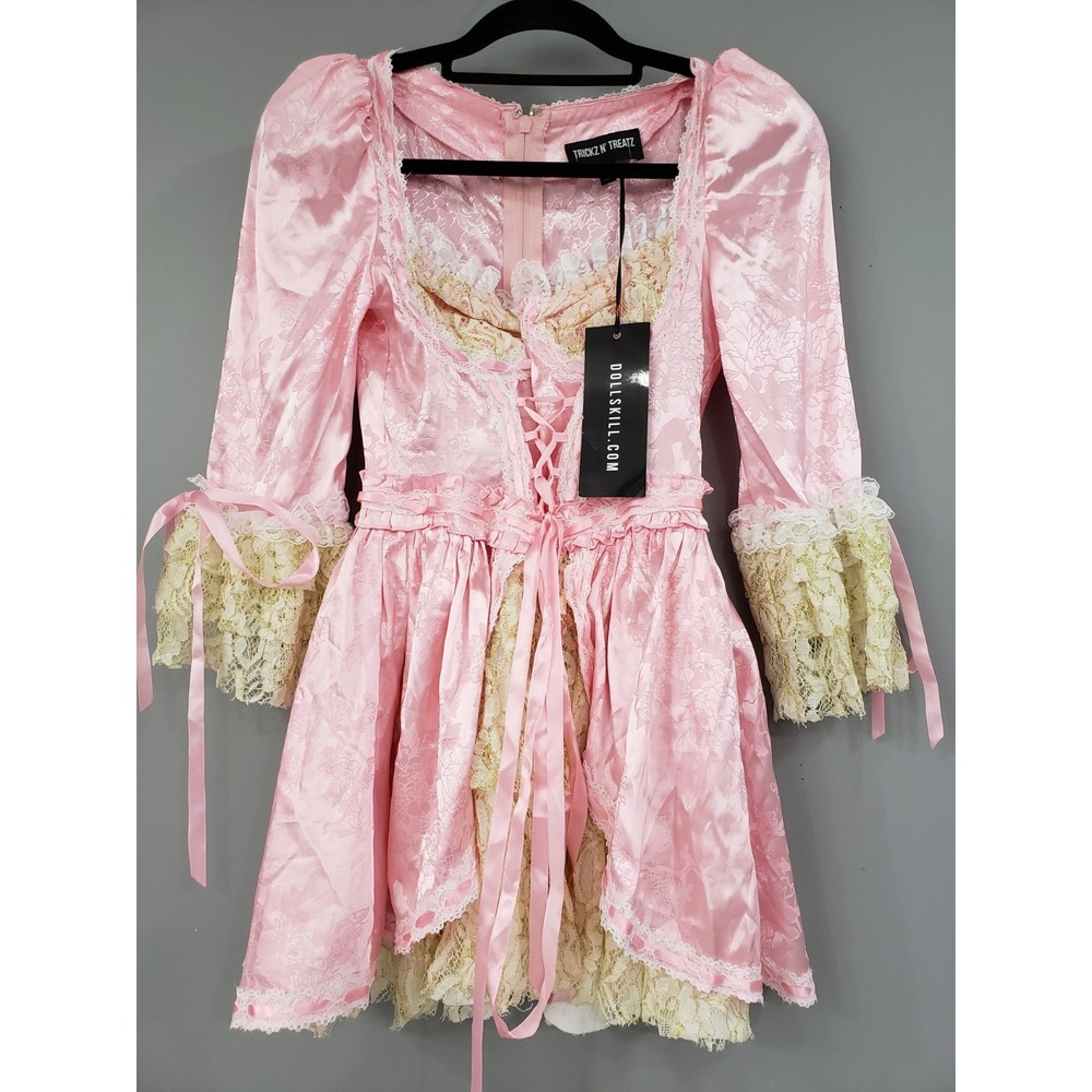 Dolls Kill They'll Eat Cake PINK Trickz N Treatz Marie Antoinette Lace Costume